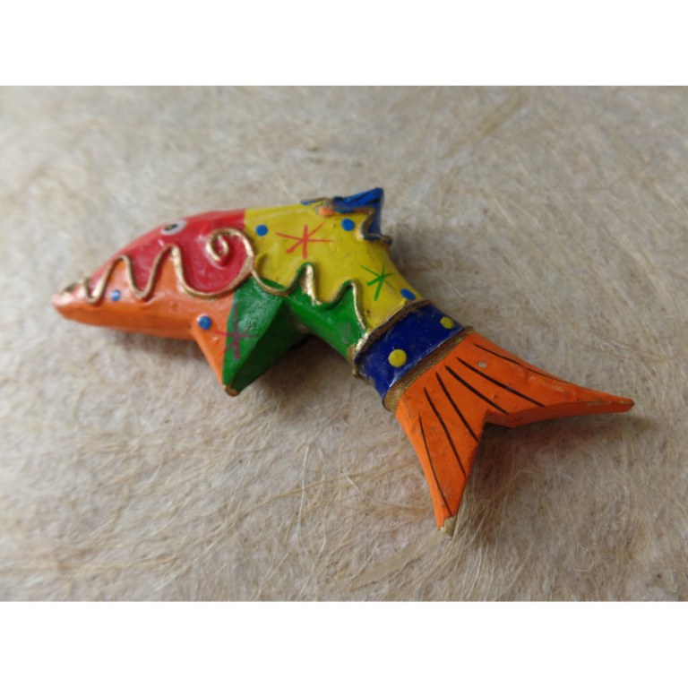 Magnet poisson rouge jaune vert orange