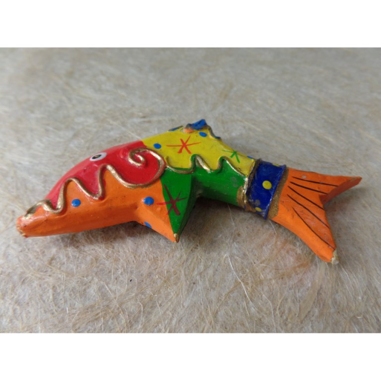 Magnet poisson rouge jaune vert orange