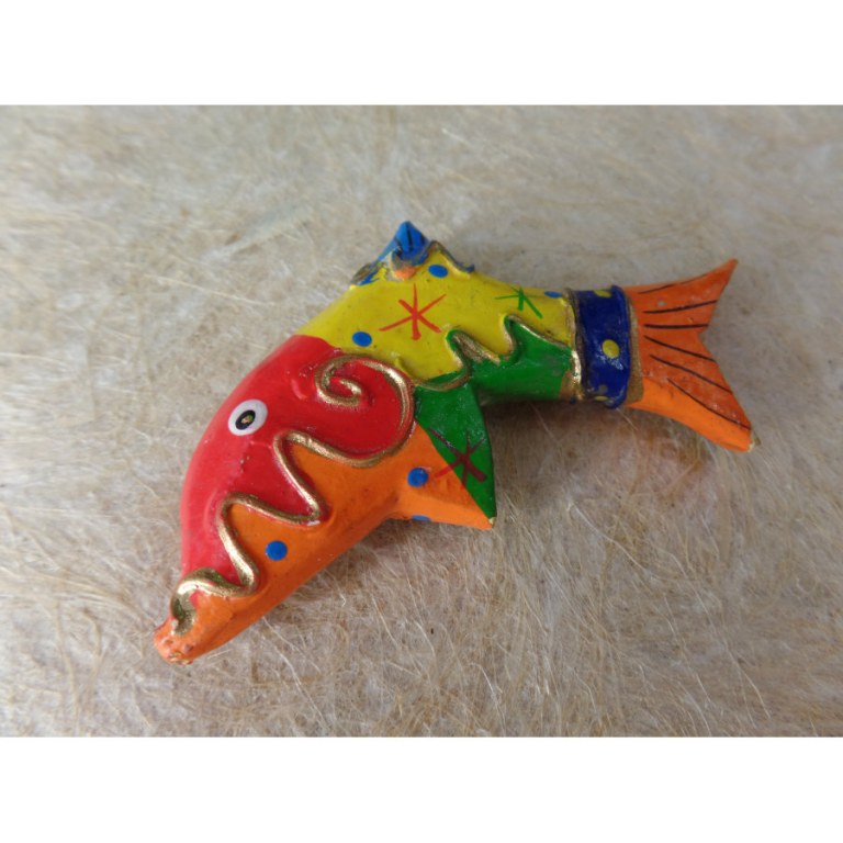 Magnet poisson rouge jaune vert orange