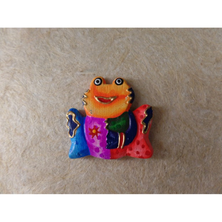 Magnet grenouille tête orange
