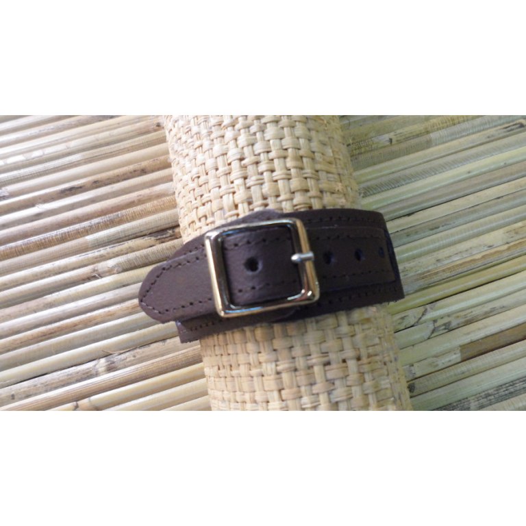 Bracelet marron mini ceinture boucle 