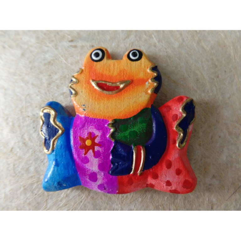 Magnet grenouille tête orange