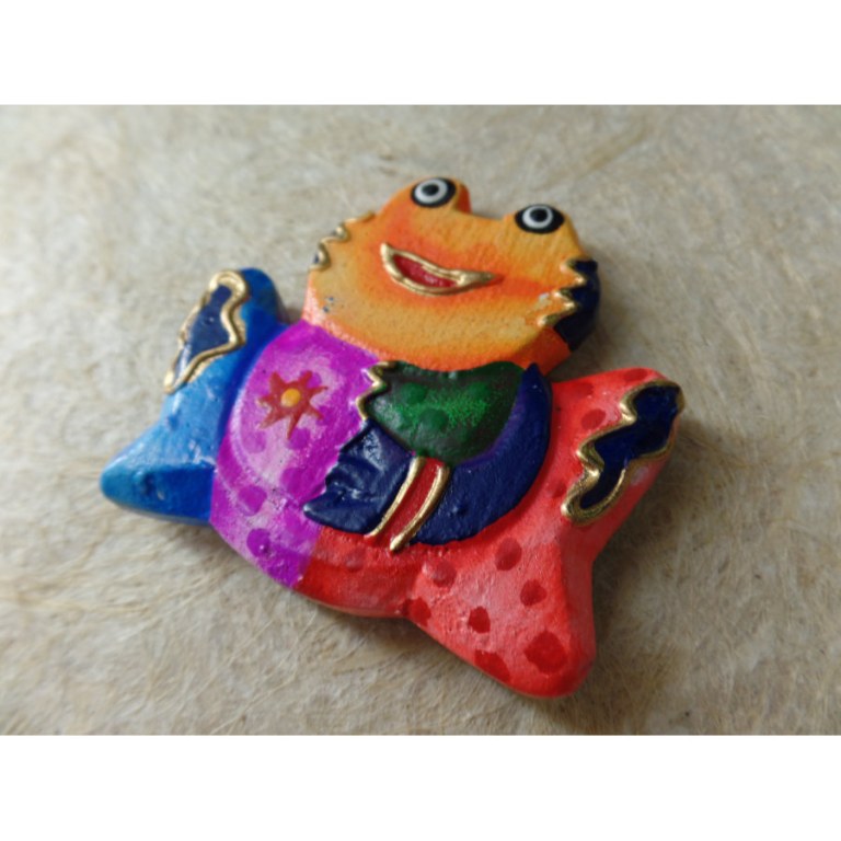 Magnet grenouille tête orange