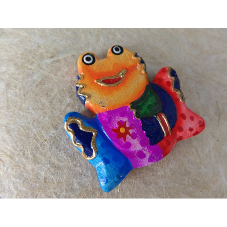 Magnet grenouille tête orange