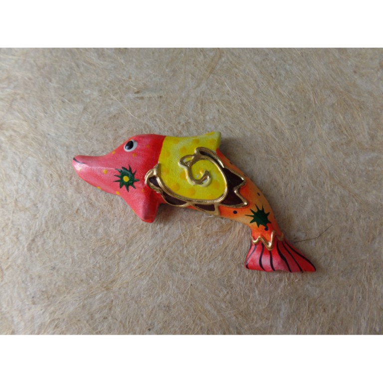 Magnet poisson rouge jaune orange