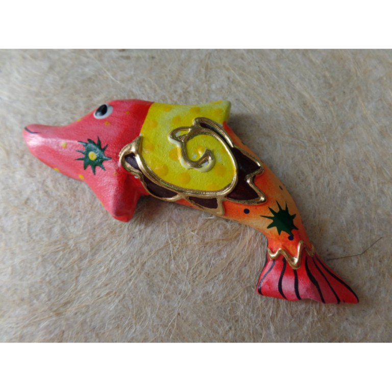 Magnet poisson rouge jaune orange