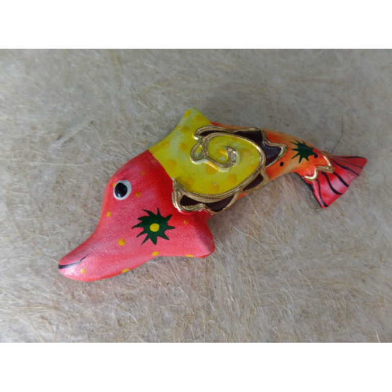 Magnet poisson rouge jaune orange