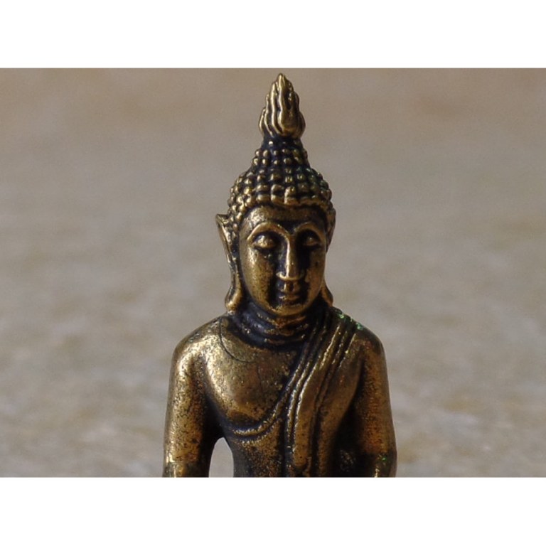 Miniature dorée Bouddha Bhumisparsa 