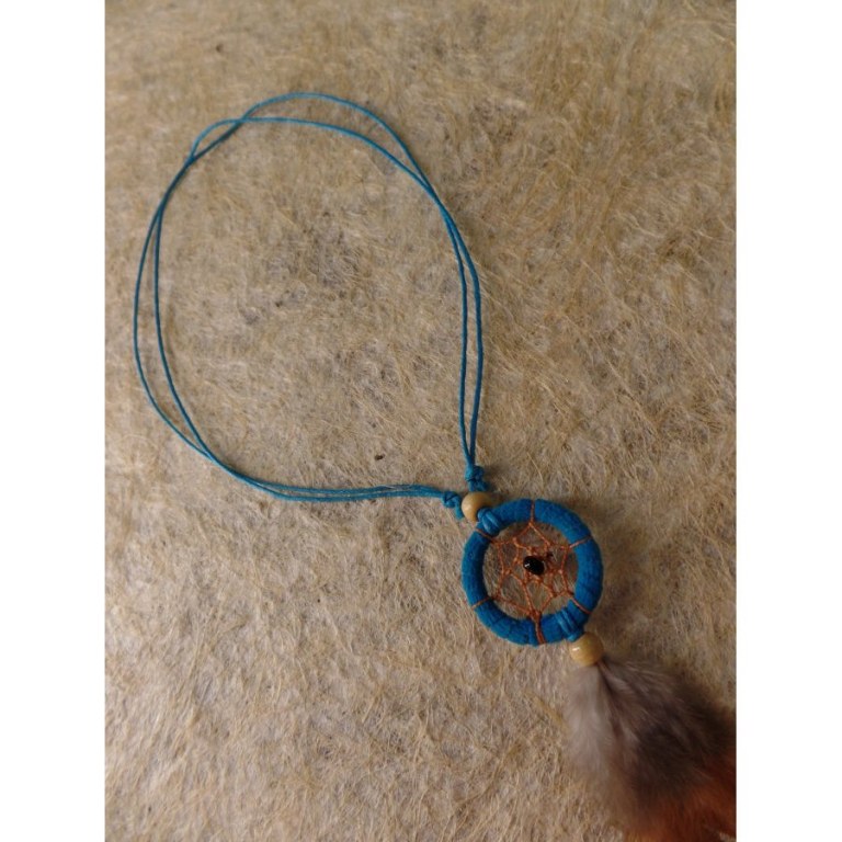 Collier attrape rêves thin bleu