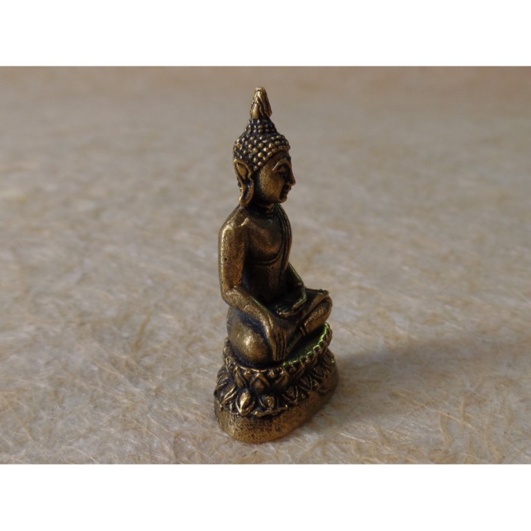 Miniature dorée Bouddha Bhumisparsa 