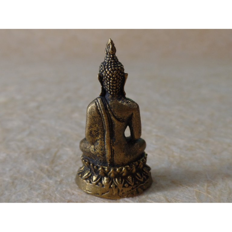 Miniature dorée Bouddha Bhumisparsa 