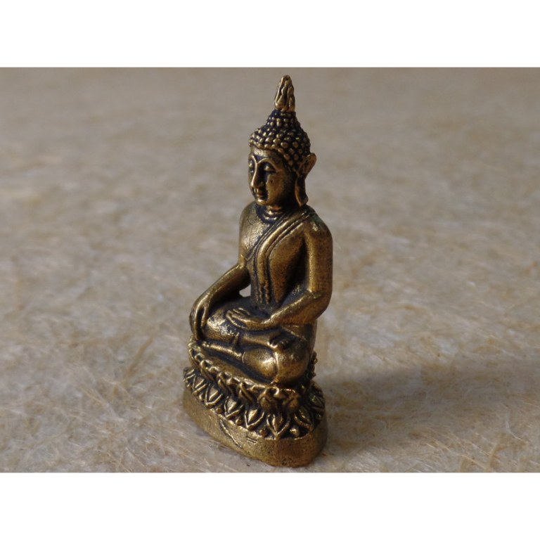 Miniature dorée Bouddha Bhumisparsa 