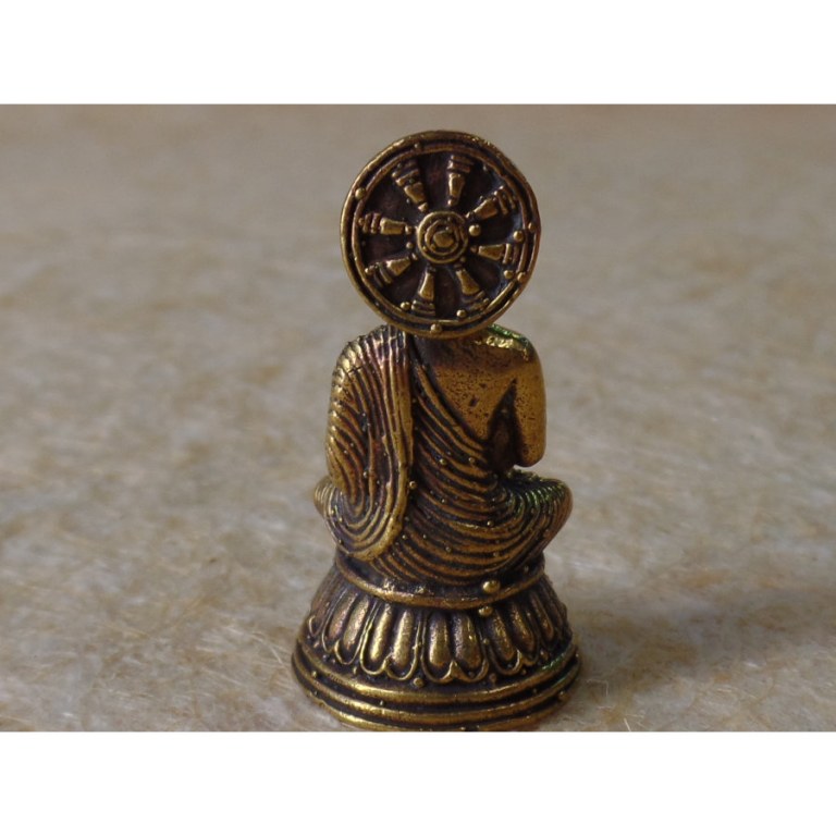 Miniature dorée Bouddha abhayamudrâ auréolé