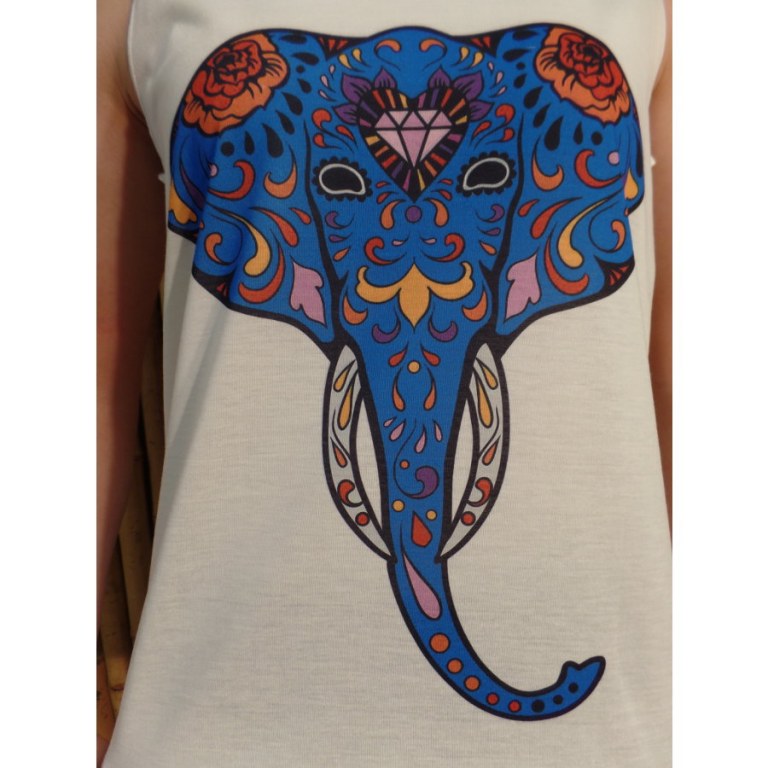 Débardeur tête d'éléphant bleue