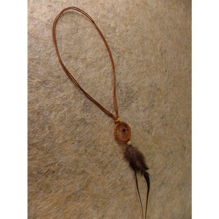 Collier attrape rêves thin marron