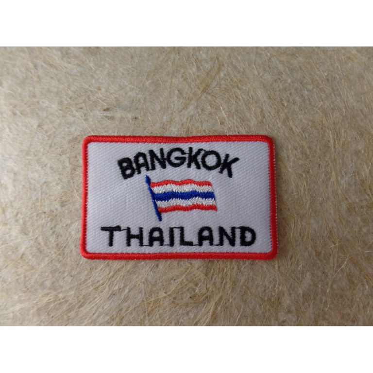 Ecusson drapeau Thaïlande Bangkok fond blanc