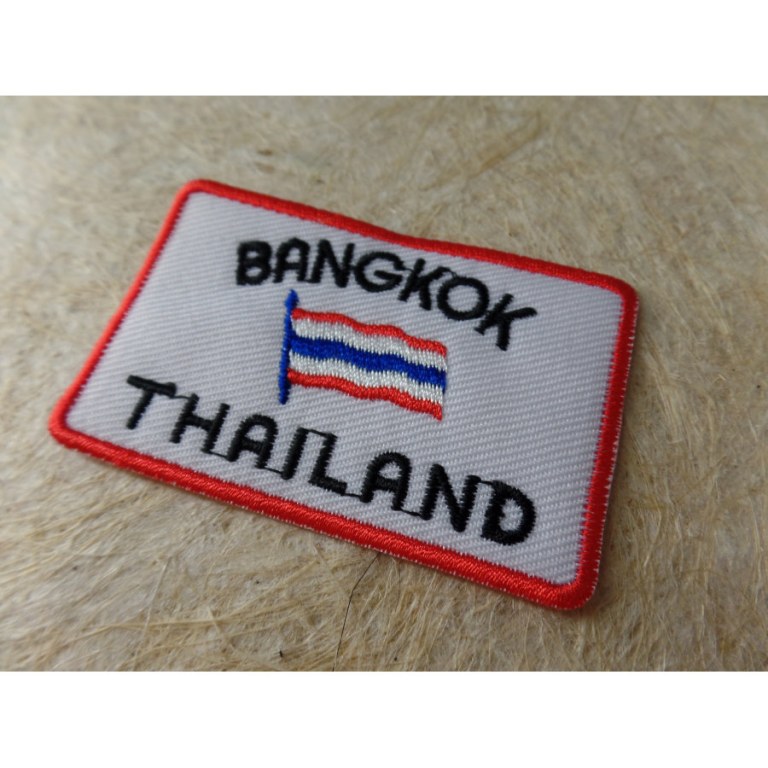 Ecusson drapeau Thaïlande Bangkok fond blanc