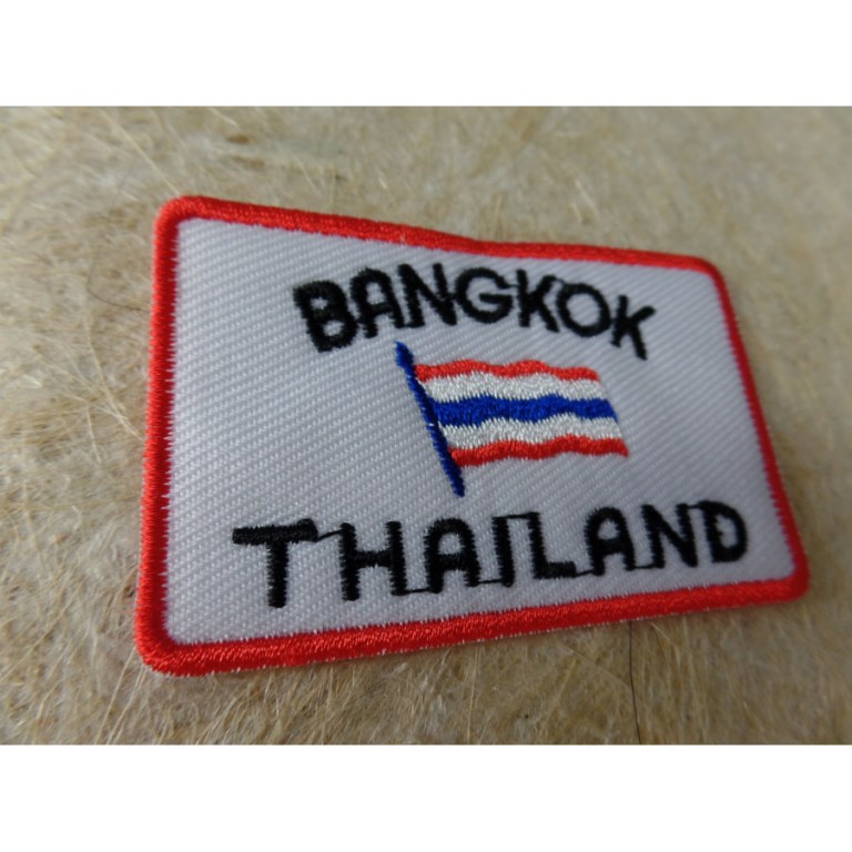 Ecusson drapeau Thaïlande Bangkok fond blanc