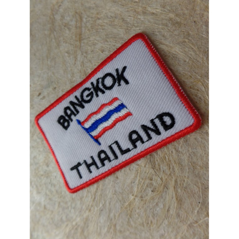Ecusson drapeau Thaïlande Bangkok fond blanc