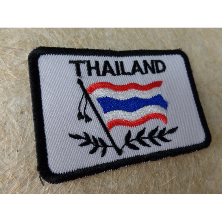 Ecusson drapeau fond blanc Thaïlande