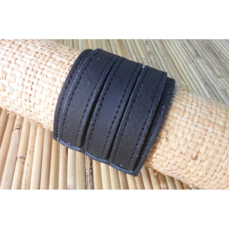 Bracelet noir mini ceinture boucle 