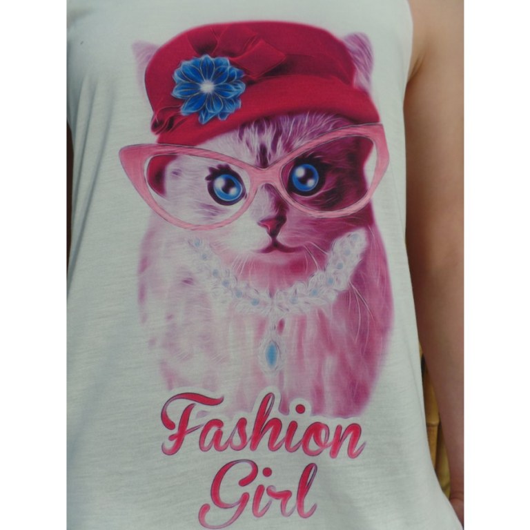 Débardeur chat fashion girl