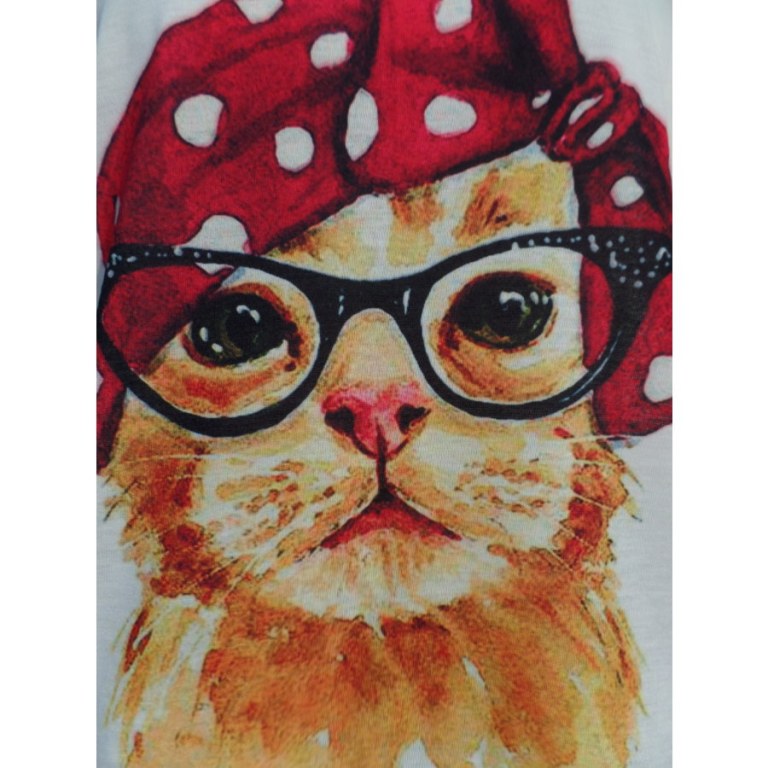 Débardeur chatte au foulard