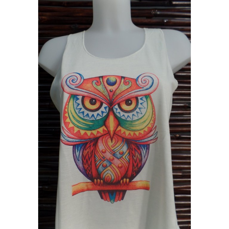 Débardeur femme hibou color