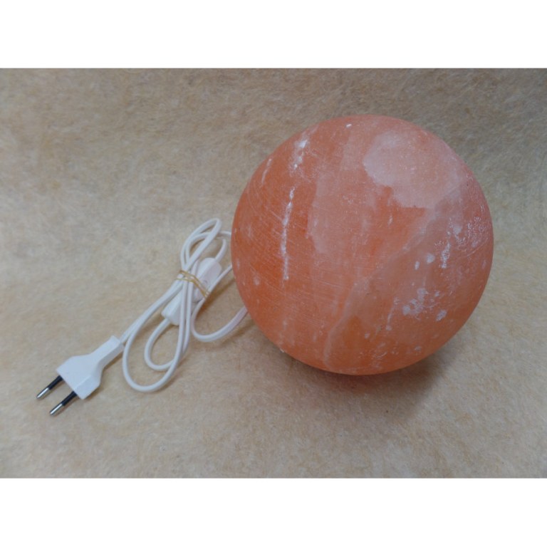 Lampe en sel rose boule