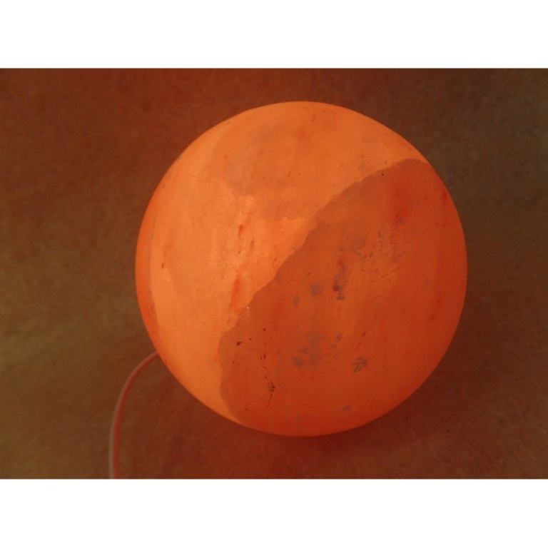 Lampe en sel rose boule