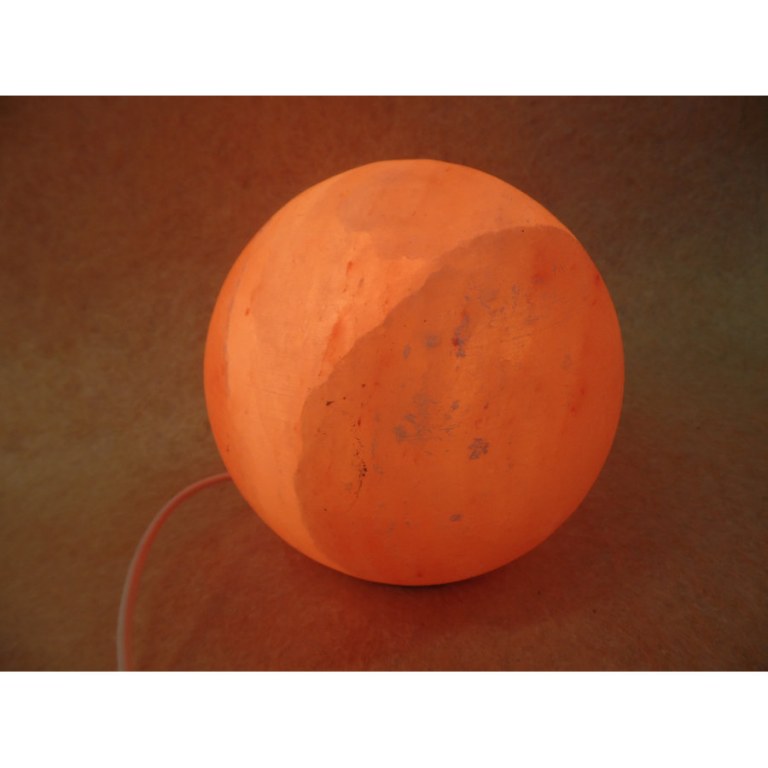 Lampe en sel rose boule