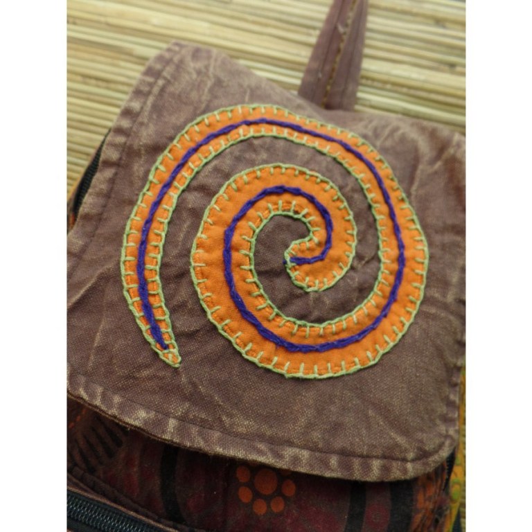 Sac à dos baba marron spirale orange