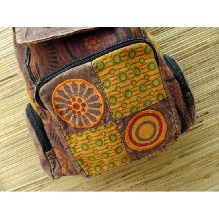 Sac à dos baba marron spirale orange
