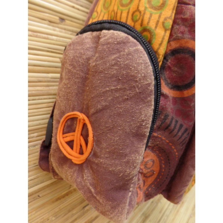 Sac à dos baba marron spirale orange