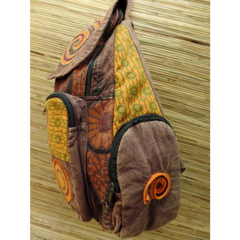 Sac à dos baba marron spirale orange