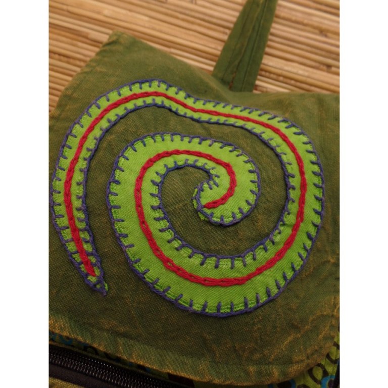 Sac à dos baba vert spirale verte