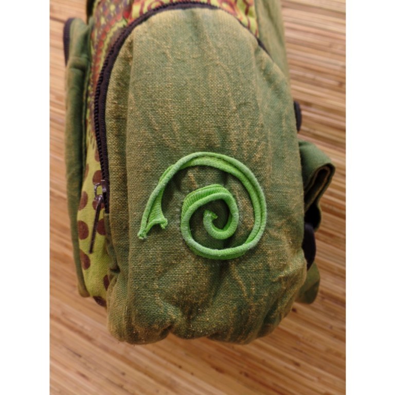 Sac à dos baba vert spirale verte