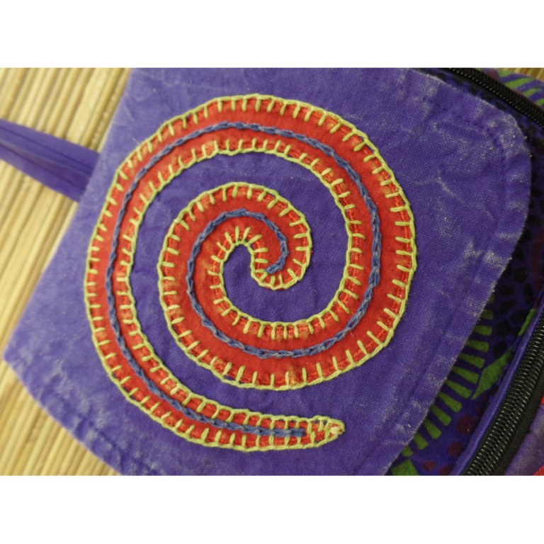 Sac à dos baba violet spirale rouge