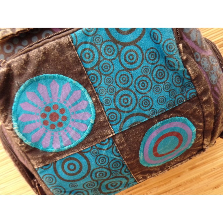 Sac à dos baba noir délavé spirale bleue