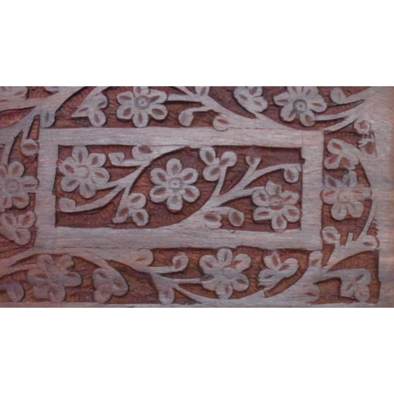 Boite rectangle en bois jardin fleuri