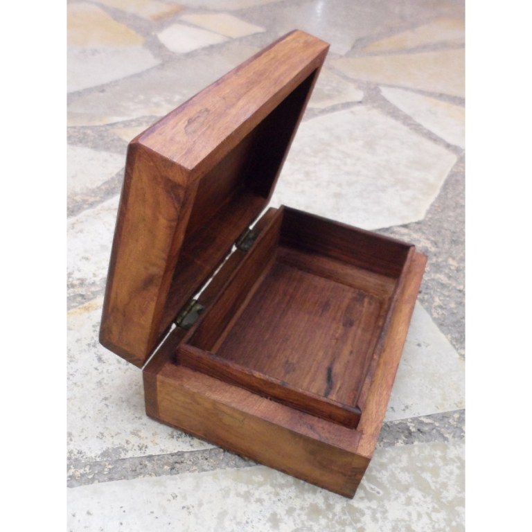 Boite rectangle en bois jardin fleuri