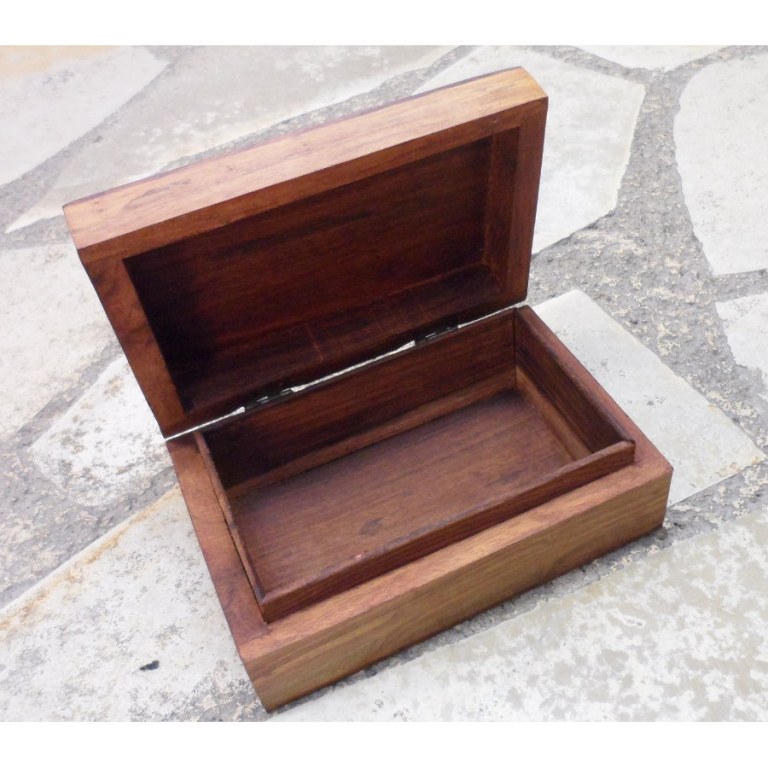 Boite rectangle en bois jardin fleuri