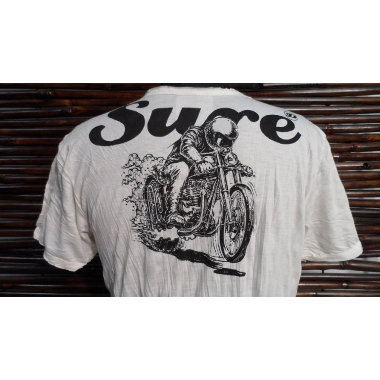 Tee shirt blanc motard 