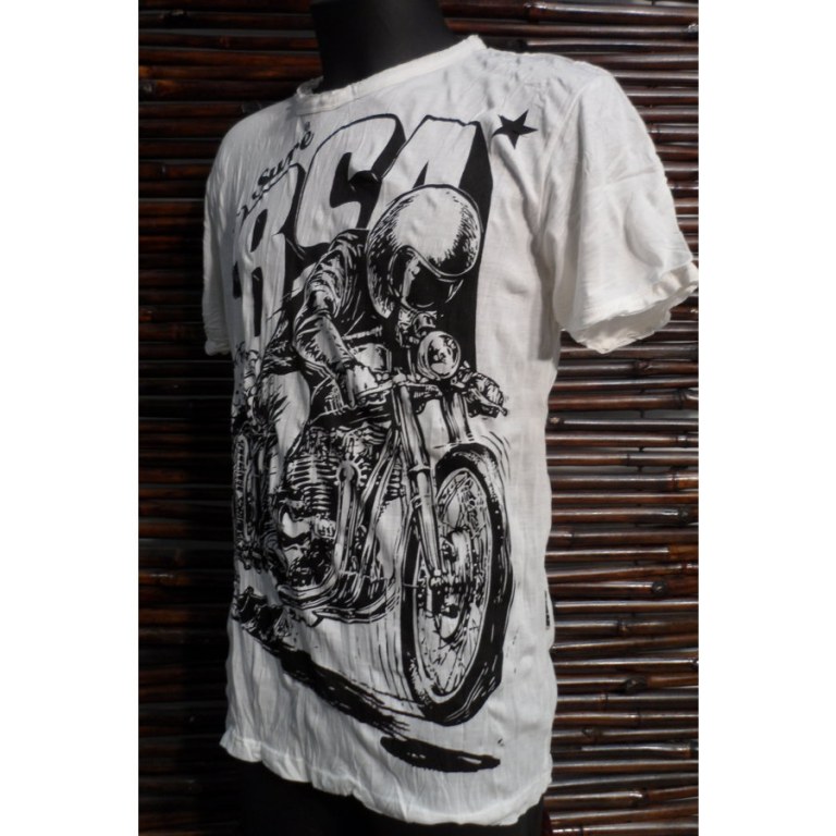 Tee shirt blanc motard 