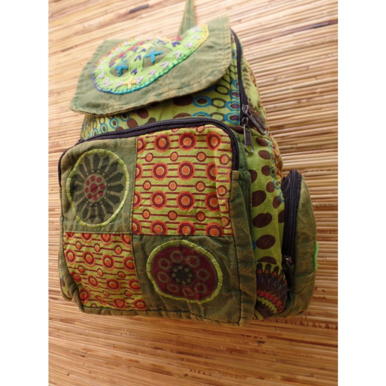 Sac à dos baba peace and love vert