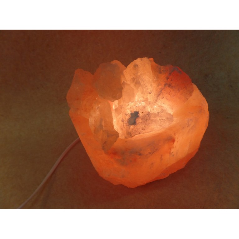 Lampe en sel rose bol de cristaux