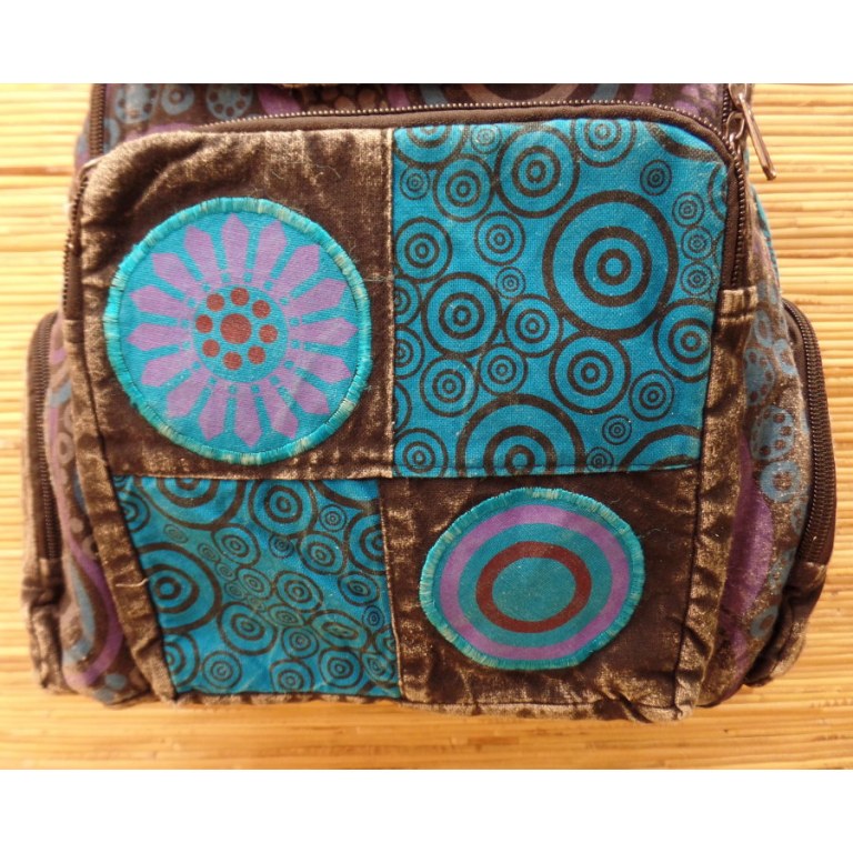 Sac à dos baba délavé Aum bleu clair