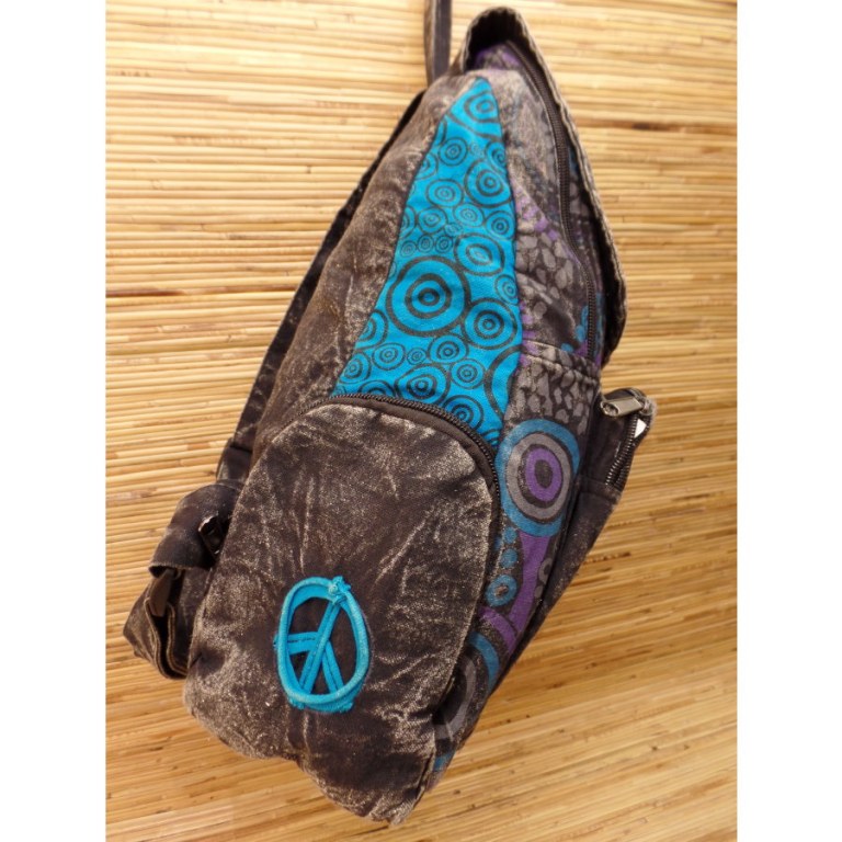 Sac à dos baba délavé Aum bleu clair