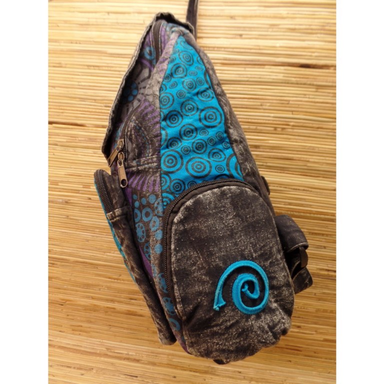 Sac à dos baba délavé Aum bleu clair
