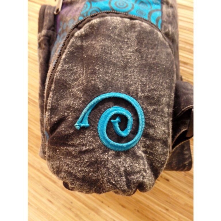 Sac à dos baba délavé Aum bleu clair